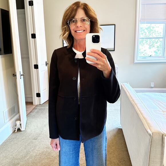 J.CREW Tipped Twill Jacket in Black & Navy Size 0 - Picture 4 of 13